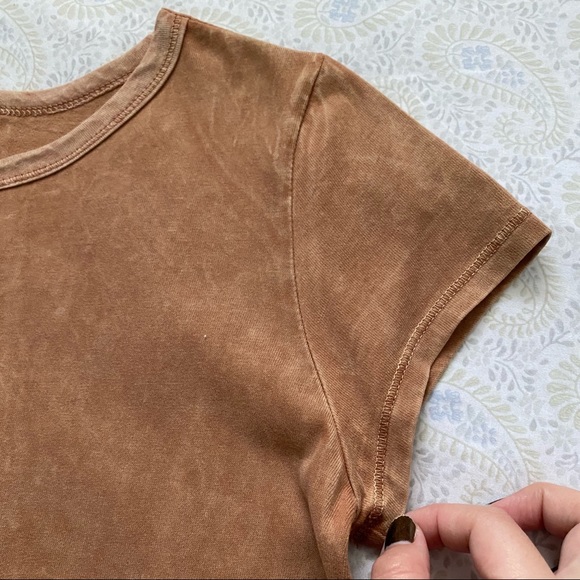 Moon River chic lagenlook 100% cotton jersey marble wash top, terra cotta - Picture 9 of 10